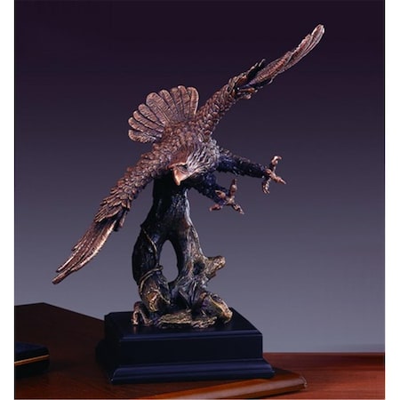 Dwellingdesigns F Eagle Bronze Plated Resin Sculpture - 11.5 x 7 x 14 in. DW3078140